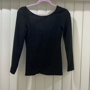 Long sleeve black sparkly shirt!